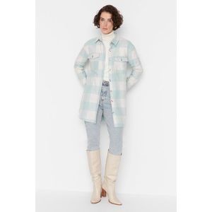 Trendyol Mint Checkered Weave Lumberjack Winter Shirt obraz