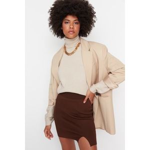 Trendyol Brown Slit Detailed Knitwear Skirt obraz
