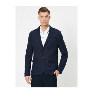 Koton Men's Navy Blue Pocket Detailed Buttoned Blazer Jacket obraz