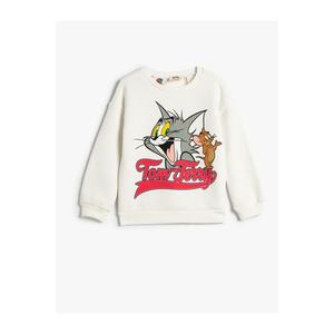 Koton Tom and Jerry Sweatshirt Licensed Raised Long Sleeve Crew Neck obraz