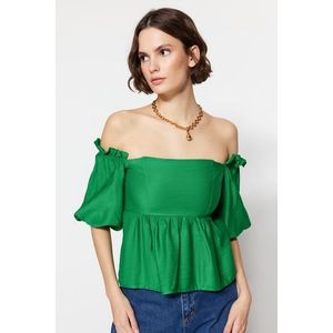 Cotton green blouse obraz