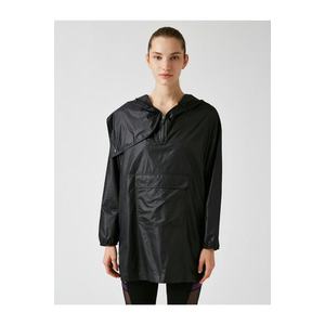 Koton Dámská černá kapuce s kapucí Detailní kabát na zip obraz