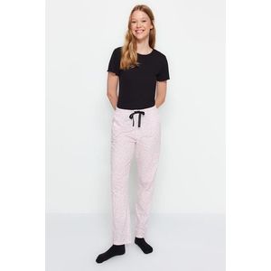 Trendyol Black-Multicolored Floral Tshirt-Pants Knitted Pajamas Set obraz