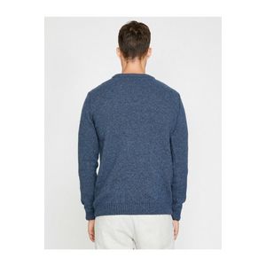 Koton Men's Blue Patterned Sweater obraz