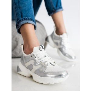 Shelvt WHITE AND SILVER SNEAKERS obraz