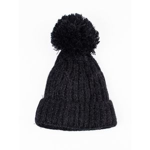 Winter women's hat with pompom Shelvt black obraz