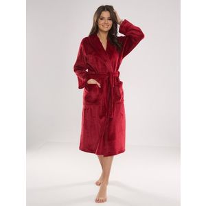 Women's bathrobe De Lafense 628 Abigail long M-2XL burgundy 069 obraz