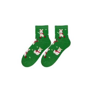Bratex 2988 X-Mass Socks Women's Socks 36-41 green/lurex d-035 obraz