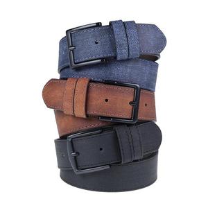 R0928 Dewberry Set Of 3 Mens Belt For Jeans And Canvas-BLACK-NAVY-TABA obraz