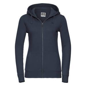 Navy blue women's sweatshirt with hood and zipper Authentic Russell obraz
