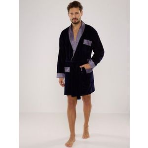 Men's bathrobe De Lafense 772 Bonjour short M-2XL navy blue 042 obraz