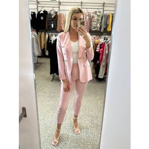 Pink extended jacket with imitation pockets LIVIEN obraz