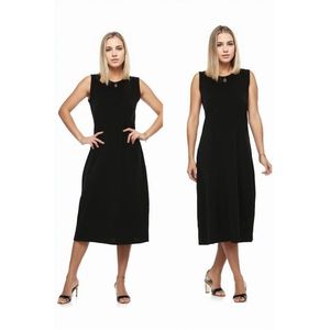 E2145 Dewberry Set of Two Women Dresses-BLACK-BLACK obraz
