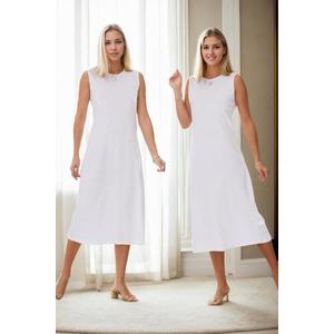 E2145 Dewberry Set of Two Women Dresses-WHITE-WHITE obraz