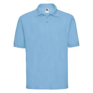 Men's Polycotton Polo Russell Blue T-Shirt obraz