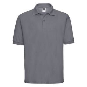 Men's Polycotton Polo Russell Dark Grey T-Shirt obraz