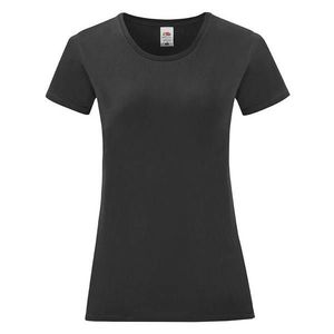 Iconic Black Women's T-shirt in combed cotton Fruit of the Loom obraz