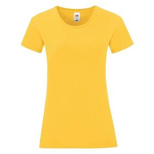 Iconic Yellow Women's T-shirt in combed cotton Fruit of the Loom obraz