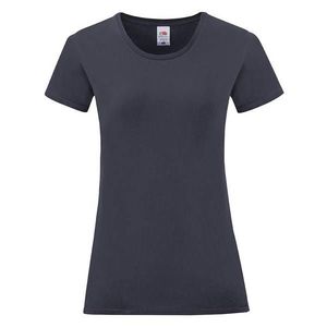 Navy blue Iconic women's t-shirt in combed cotton Fruit of the Loom obraz