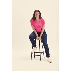 Pink Iconic women's t-shirt in combed cotton Fruit of the Loom obraz