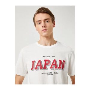 koton pánské asijské tištěné tričko posádky krátký rukáv obraz