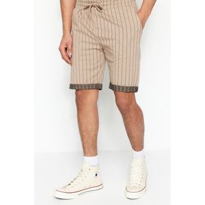 Trendyol Beige Men's Regular Mid-Length/Regular Cut Striped Shorts. obraz