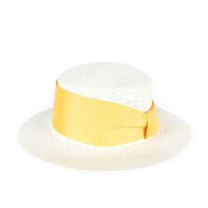 Široký pruh klobouk Ecru-Yellow Ecru-Yellow obraz