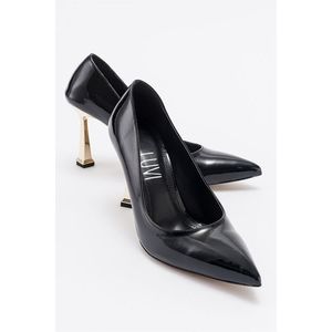 LuviShoes MERLOT Black Patent Leather Women's Heeled Shoes obraz