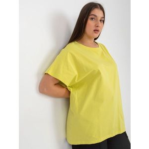 Lehké limetkové dámské tričko plus size volného střihu obraz