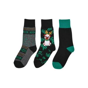 Dětské vánoční ponožky Mops - 3-balení vícebarevné obraz