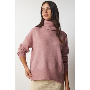 Happiness İstanbul Women's Dried Rose Turtleneck Knitwear Sweater obraz
