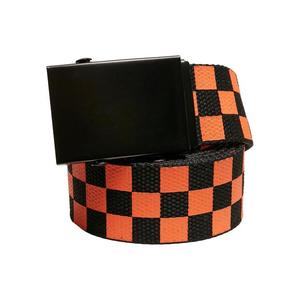 Check And Solid Canvas Belt 2-Pack černá/oranžová obraz