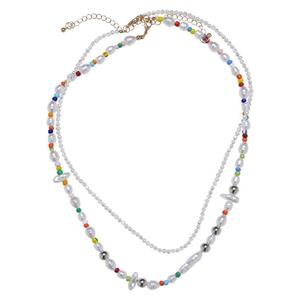 Různé perleťové vrstvení náhrdelníku 2-Pack multicolor obraz