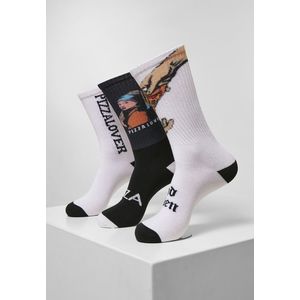 Ponožky na pizzu Art Ponožky 3-balení černá/bílá/zelenozelená obraz