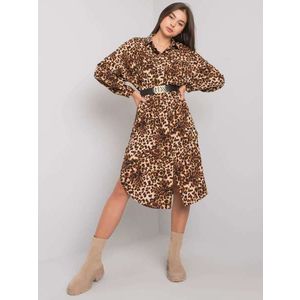 Béžové šaty s leopardím vzorem Tida OCH BELLA obraz