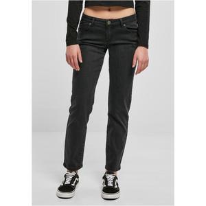Dámské rovné džínové kalhoty s nízkým pasem - černé obraz