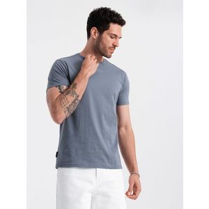 Ombre BASIC men's classic cotton T-shirt - blue denim obraz