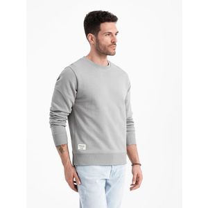 Ombre BASIC men's sweatshirt with round neckline - grey obraz