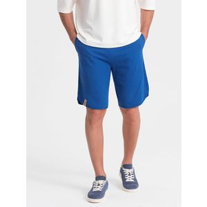 Ombre Men's sweat shorts with rounded leg - blue obraz