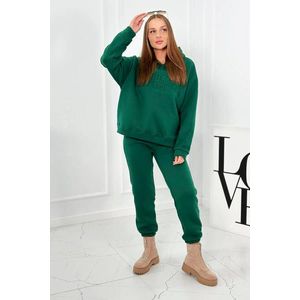 Zateplený bavlněný komplet, mikina + kalhoty Brooklyn tmavě zelená obraz
