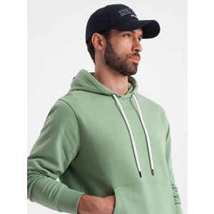 Ombre Men's kangaroo sweatshirt with hood - green obraz
