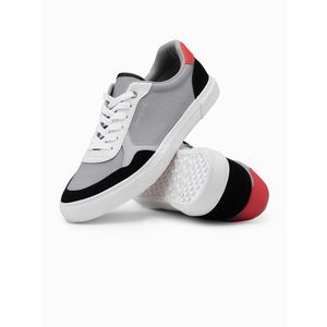 Ombre Men's shoes sneakers with colorful accents - gray obraz