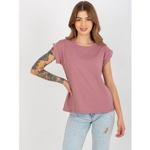 Dámské basic tričko s kulatým výstřihem - růžové obraz