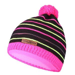 Dětská čepice Cap 34 černá/neon růžová obraz