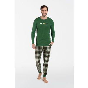 Pánské pyžamo Seward s dlouhým rukávem, dlouhé kalhoty - zelená/potisk obraz