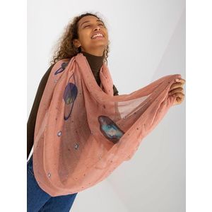 Světle růžový dámský šátek s potiskem obraz