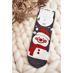 Dámské vánoční ponožky se sněhulákem šedou obraz