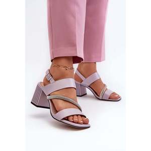 Dámské elegantní sandály na vysokém podpatku fialové D&A obraz