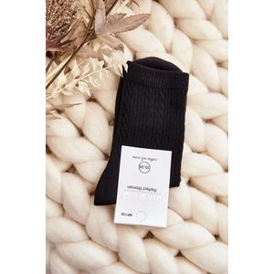 Dámské bavlněné ponožky s reliéfem černé obraz
