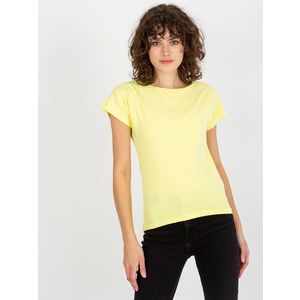 Dámské basic bavlněné tričko - žluté obraz
